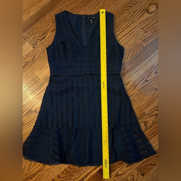 Aqua Navy Lace Fit & Flare Mini Dress – Size Large - Picture 4 of 5